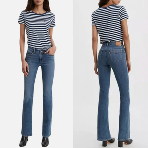 Levis 715 Jeans Slim Boot Women 31x33 Denim Stretch Western Rodeo Hipster Grunge - Picture 4 of 15